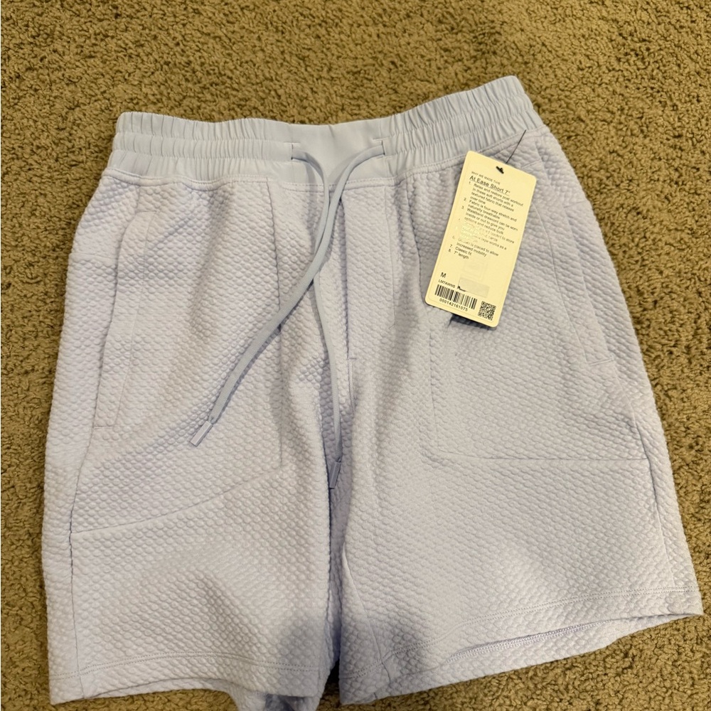 Men's Light Blue Textured Shorts lululemon pastel blue
